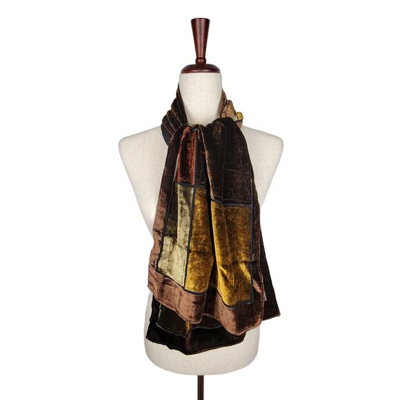 J&X NY Accessories - J&X NY Viscose and Silk Velvet Scarf Wrap